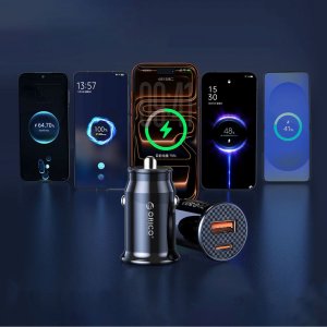 Ładowarka Orico Samochodowa PowerMini 30W USB-C + USB-A czarna (6942227174673) 5