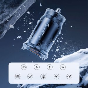 Ładowarka Orico Samochodowa PowerMini 30W USB-C + USB-A czarna (6942227174673) 6