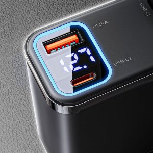 Ładowarka Orico Samochodowa Twin Reach 45W USB-A + USB-C z dwoma zwijanymi kablami USB-C - czarna (6942227174710) 6