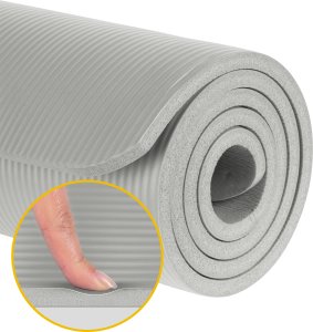 Rebel Active Mata gimnastyczna do ćwiczeń joga, pilates, fitness, 190x100cm, grubość 1.5cm, materiał NBR, szara, REBEL ACTIVE 4