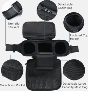 Momcozy SZ001 Stroller Organizer with Cup Holders | Organizer do wózka dziecięcego | Z uchwytami na kubki (SZ001-BL00NB-D) 4