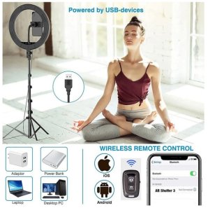 Selfie stick E-LIGHT nūja ST10-5 26cm 8W LED Light Ring with Phone holder + 0.5m Metal Tripod stand + BT remote (Model: ELIG-ST10-05M) 6