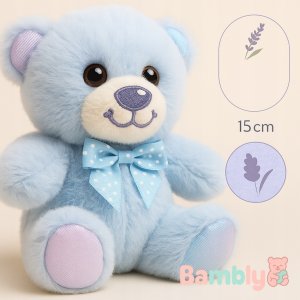 Skleplolki BAMBLY lawendowy miś pluszowy pluszak maskotka przytulanka niebieski 15CM 2