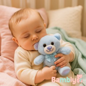Skleplolki BAMBLY lawendowy miś pluszowy pluszak maskotka przytulanka niebieski 15CM 3