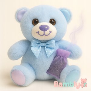 Skleplolki BAMBLY lawendowy miś pluszowy pluszak maskotka przytulanka niebieski 15CM 4