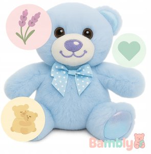 Skleplolki BAMBLY lawendowy miś pluszowy pluszak maskotka przytulanka niebieski 15CM 10