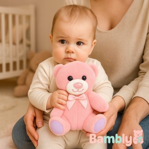 Skleplolki BAMBLY lawendowy miś pluszowy pluszak maskotka przytulanka różowy 15CM 6