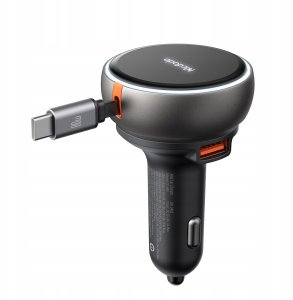 Ładowarka Mcdodo Mocna szybka ładowarka samochodowa 3X USB USB-C PD 80W LED kabel 1M 14