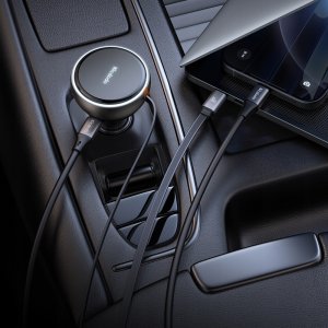 Ładowarka Mcdodo Mocna szybka ładowarka samochodowa 3X USB USB-C PD 80W LED kabel 1M 5