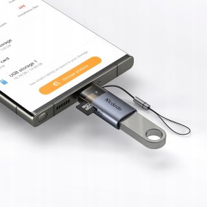 Czytnik Mcdodo Adapter przejściówka USB-A do USB-C czytnik kart TF 512GB OTG LED 4