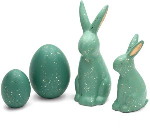 Dekoracja świąteczna Eurofirany Jajko wielkanocne dekoracyjne 7x7x10 cm ciemnoturkusowe ceramiczne 2