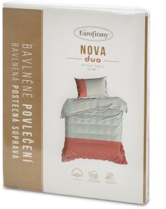 Eurofirany Pościel bawełniana NOVA 140x200 + 70x90 cm biała ceglasta 3