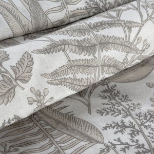 Eurofirany Pościel bawełniana LUNA 220x200 + 2x70x80 beżowa w liście 6