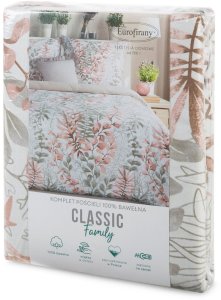 Eurofirany Pościel bawełniana FREESIA 220x200 + 2x70x80 w kwiaty pudrowy róż 4