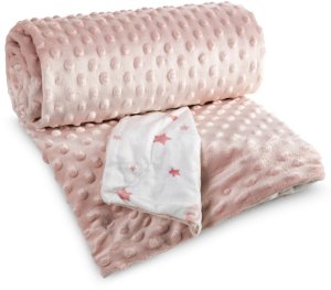 Eurofirany Koc dziecięcy Pierre Cardin 110x140 różowy minky w gwiazdki 3