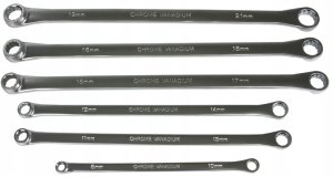 Falontech Klucze oczkowe proste długie SilverTools 6 szt. 8-24 mm do napinaczy 3