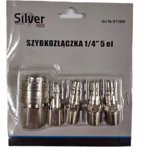 Pneumat System Szybkozłączka pneumatyczna SilverTools 1/4 typ 26 zestaw 5 el S11880 2