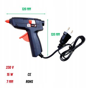 Pistolet do kleju Allbe 15W 7mm klejarka + 2 wkłady 2