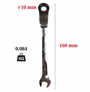 Allbe płasko oczkowy 10mm z grzechotką przegubem 72 zęby 2
