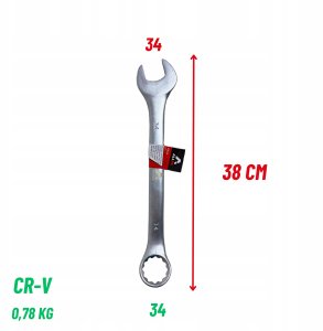 Allbe płasko oczkowy 34mm CrV stalowy warsztatowy mocny 3