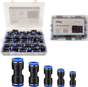 Silver Złączki Szybkozłączka pneumatyczna prosta 4-12mm zestaw 60szt 2