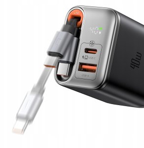 Ładowarka Mcdodo FreeGo GaN 1x USB-A 1x USB-C 40W + kabel USB-C Czarna (CH-4281) 11