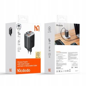Ładowarka Mcdodo FreeGo GaN 1x USB-A 1x USB-C 40W + kabel USB-C Czarna (CH-4281) 14