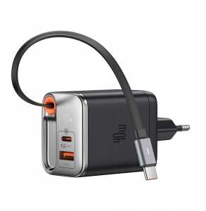 Ładowarka Mcdodo FreeGo GaN 1x USB-A 1x USB-C 40W + kabel USB-C Czarna (CH-4281) 8