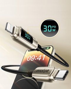 Kabel USB Innostyle USB-C - Lightning 1 m Szary (DP-CL301TG) 5