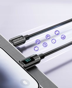 Kabel USB Innostyle INNOSTYLE KABEL Z WYŚWIETLACZEM USB-C LIGHTNING DO IPHONE 12 13 14 30W 1M 3
