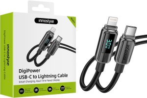 Kabel USB Innostyle INNOSTYLE KABEL Z WYŚWIETLACZEM USB-C LIGHTNING DO IPHONE 12 13 14 30W 1M 7