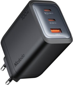 Ładowarka Mcdodo Gana Mini GaN 2x USB-C 1x USB-A 100W Czarna (CH-0121) 12