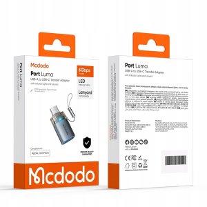 Adapter USB 4kom.pl MCDODO Przejściówka USB-A 3.0 do USB-C na USB Typ C 3A 5GB OTG LED 13
