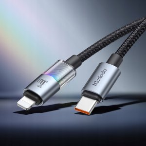 Kabel USB Mcdodo MCDODO KABEL USB-C SZYBKIE ŁADOWANIE DO IPHONE LIGHTNING 36W 1M LED CZARNY 4