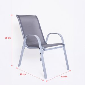 Nuforma Krzesła ogrodowe na taras balkon ogród nowoczesne krzesło metalowe 4 szt. (04K KJC810GR-SIL) 2