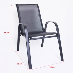 Nuforma Krzesła ogrodowe na taras balkon ogród nowoczesne krzesło metalowe 4 szt. (04K KJC810BL) 4