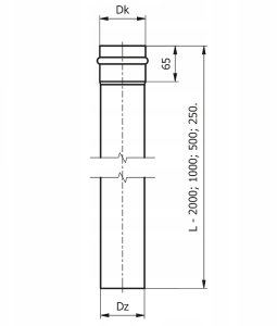 MicroConnect Rura spalinowa D80, 0.25 m (RP080/0,25-CZ1,2P) 3