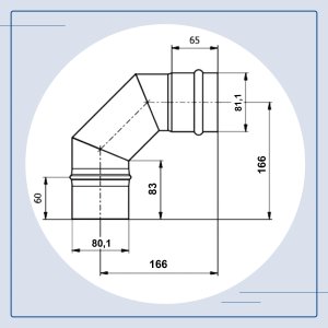 Pedea Kolano dymowe 90° D80 (KS080/90-CZ1,2P) 2