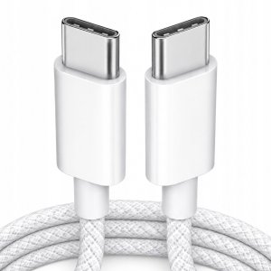Kabel USB Vidvie Kabel USB-C Do USB-C Szybkie Ładowanie 60W Transmisja Danych Nylon Biały 2m 4