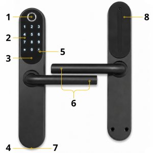 Spreest Zamek Elektroniczny KLAMKA DO DRZWI NA KOD SZYFR ODCISK PALCA TTLOCK RFID 10