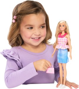 Lalka Barbie Mattel Style do łatwego ubierania, blondynka, ubranka i akcesoria (JMH18) 2
