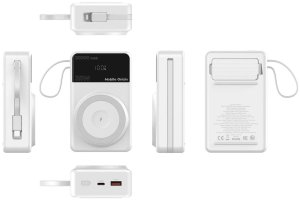 Powerbank Mobile Origin 35W PD Display PB15 MagSafe Compatible 20000 mAh Biały (MO-35WPDD-PB15) 5