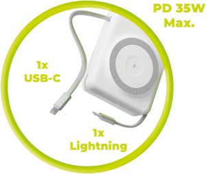 Powerbank Mobile Origin 35W PD Display PB15 MagSafe Compatible 20000 mAh Biały (MO-35WPDD-PB15) 9