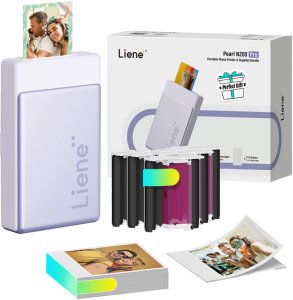 Drukarka fotograficzna Liene Zestaw przenośna drukarka do zdjęć Pearl N200 Pro 2x3" (fioletowa) 2