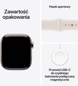 Smartwatch Apple Watch 11 GPS + Cellular 46mm Gold Titanium Sport Band M/L Różowy  (MFD64WF/A) 8