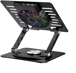 Podstawka chłodząca Wozinsky WDCX-X16-AS CoolBase RGB chłodząca z obrotem 360° pod laptopa i tablet czarna 2