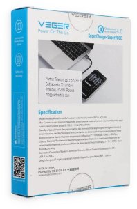 Kabel USB Veger Z wyświetlaczem LED USB A do USB C PD 3A 66W 1,2 m AC1-XHJ czarny 2