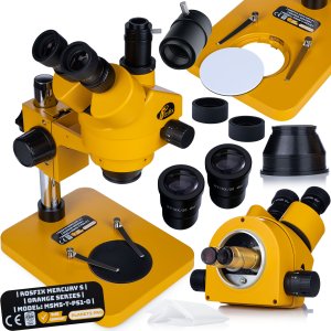 Mikroskop Rosfix MERCURY TRINOKULAROWY FULLHD ZESTAW HDMI SOCZEWKA LED 56x KAMERA 2