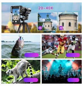 Apexel Obiektyw Tele Zoom Focus Optyczny 20-40x + Statyw Telefon Smartfon / Apl-20-40xjj029 (SB11890) 4