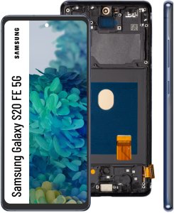 Zila Wyświetlacz OLED do Samsung Galaxy S20 FE 5G Ekran LCD Granatowa Ramka 12
